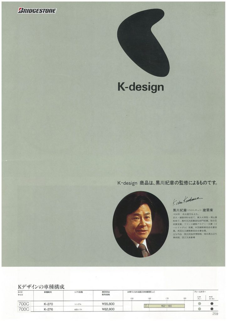 黒川紀章が監修したアーバンツアラー「K-design」（1989） – BRI